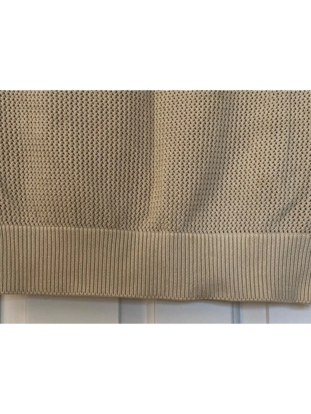Piacenza 1733 Cotton Crochet Ivory Beige Fisherman Knit Sweater Vest Italy 46